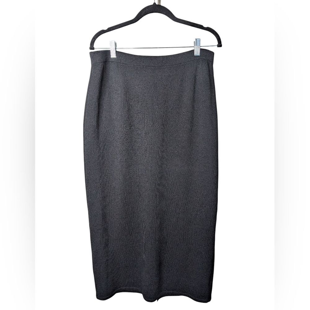 St. John Vintage Black Midi Knit Skirt sz 12